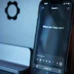 Smartphone with ChatGPT open on screen